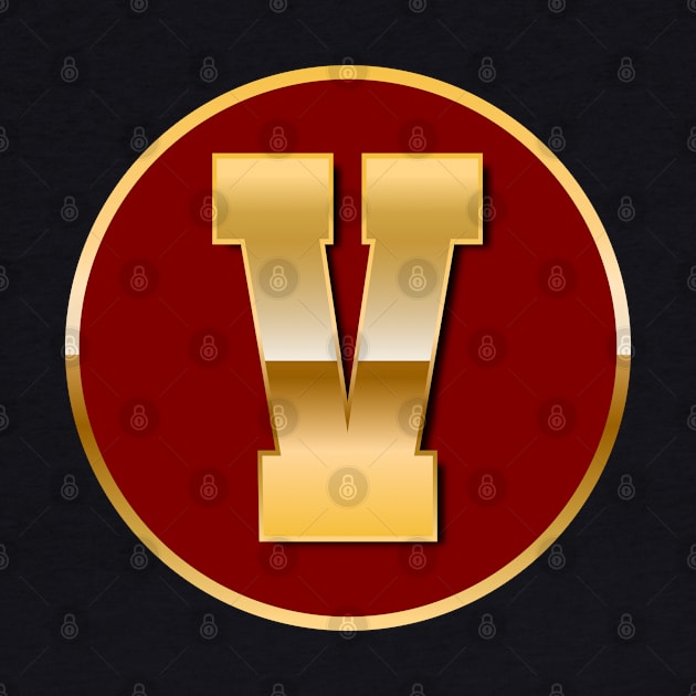 Gold letter V by T-Shirts Zone